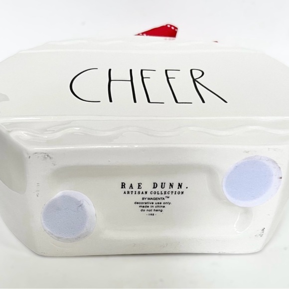 Rae Dunn Christmas CHEER White Large Ceramic Ornament Table Decor - Picture 8 of 9